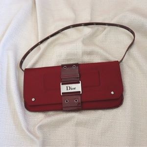Dior Christian Dior Street Chic Red Velvet Vintage Y2K Handbag Mini Bag
